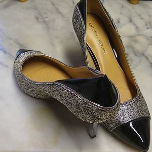 Antonio Melani pat leather, metallic dress heels